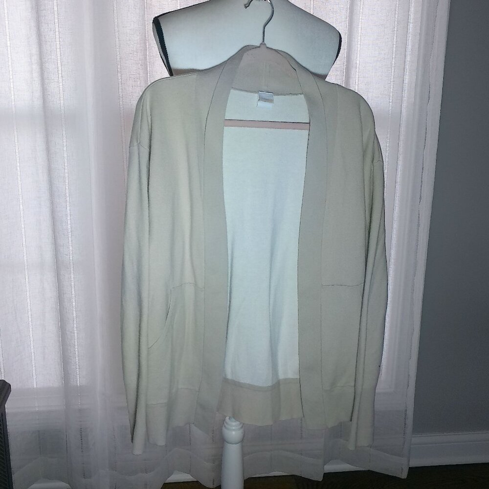 LOLE Long Sleeve Open Front Cream Tunic Sweater Cardigan SP